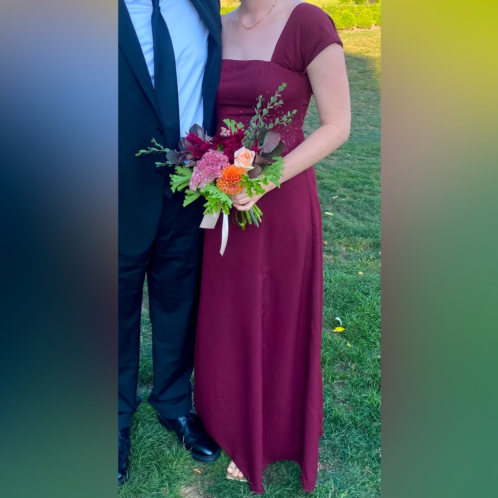 JOA maroon bridesmaids dress
